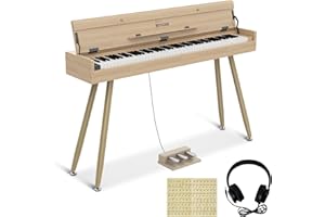 NOVATAGE 88 Key Digital Piano Keyboard for Beginners, Fully Weighted Wooden Electric Piano with Triple Pedal, Headphone, Supports MIDI Connecting, French Dream Sound Source (Light Oak)