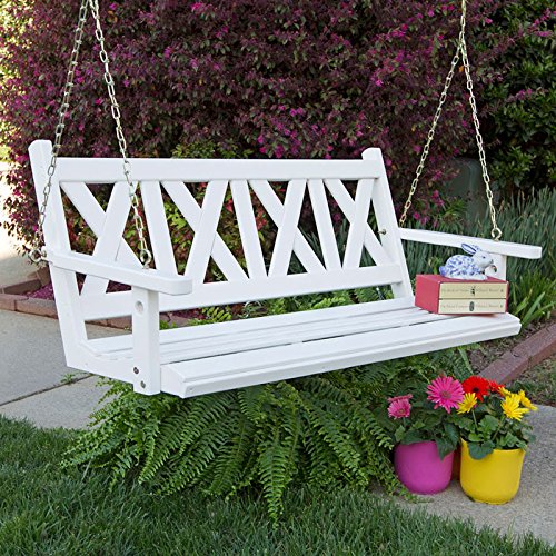 Porchgate Amish Made Haven 5ft. White Porch Swing - Thumbnail 2