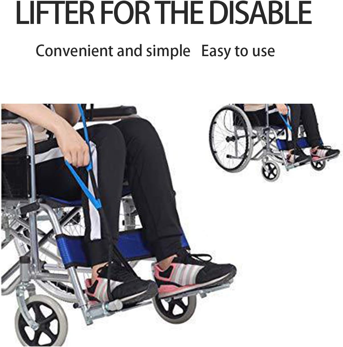Leg &Thigh Lifter | 40 Inches Rigid Foot Lifter & Hand Grip for Elderly, Handicap, Disability,Nylon Liting Strap for Wheelchair, Bed, Car, Couch, Hip & Knee Replacement (1): Health & Personal Care