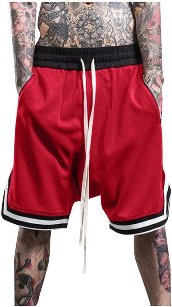 Plus Size Men's Basketball Shorts with Zip Pockets Sports Shorts Bottoms Athletic Workout Gym Training Trunks Mumustar