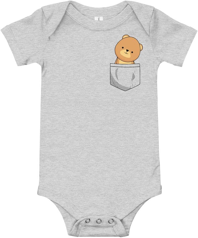Body Mignon Poche Petit Ourson Garcon Fille Coton 6 Couleurs Bigfrenchy Amazon Co Uk Clothing