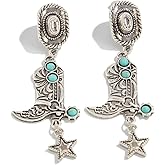 Western Cowgirl Cowboy Boot Hat Earrings for Women Dallas Dangle Drop Charm Western Style Party Decor Jewelry