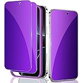 SZLHLTD 2 Pack Privacy Screen Protector Compatible for iPhone 16 Pro, 9H Tempered Glass, Gradient Purple Bubble Free Anti Spy Anti Blue Light Touch Sensitive