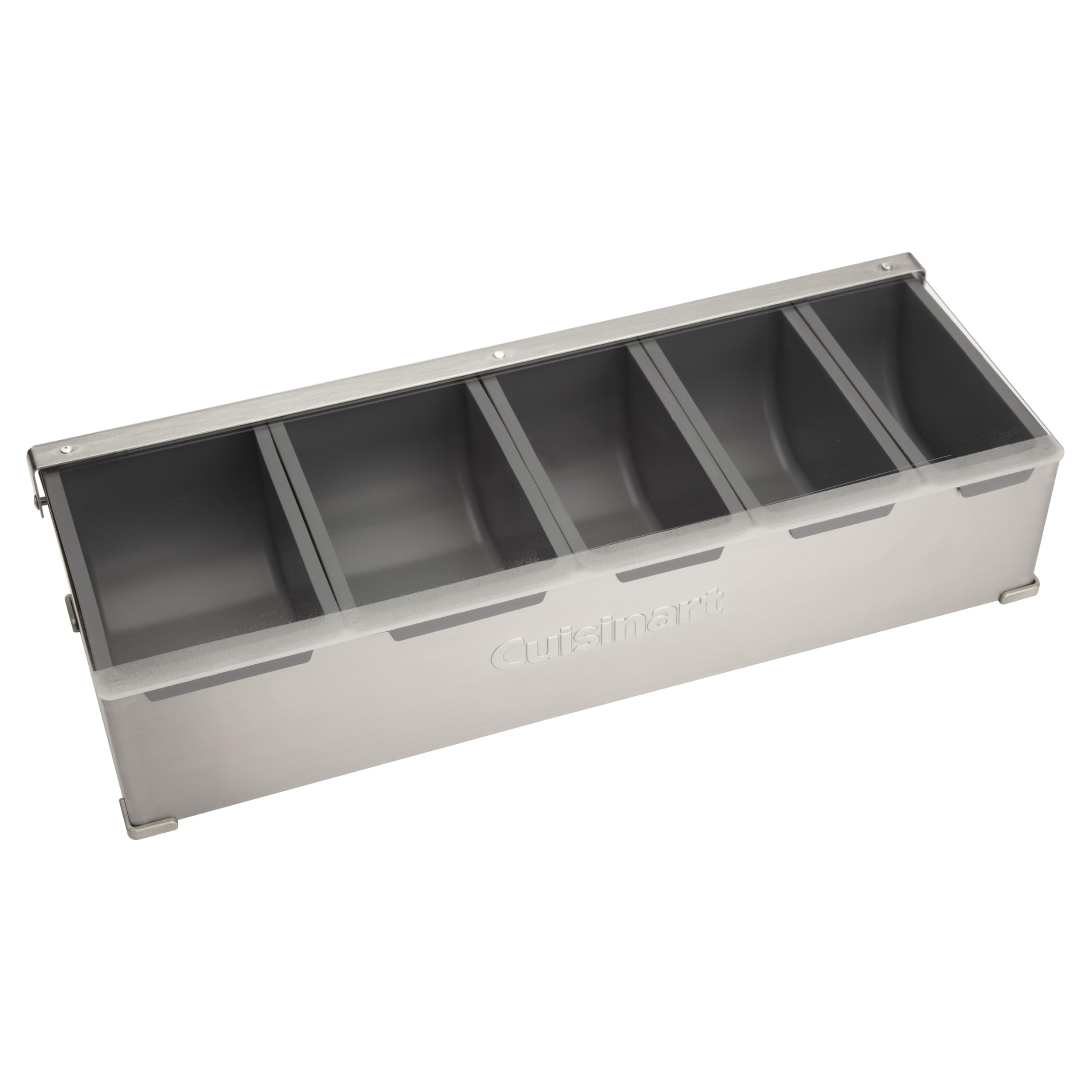 Photo 1 of Cuisinart Condiment & Topping Station, 5 Dishwasher Safe Containers for Toppings & Condiments, Versatile Fresh Food Prep Station with Clear Lid, Perfect for BBQs, Burgers, Tacos, Pizza & Omelets