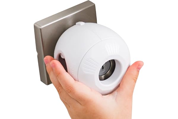 Child Safety Door Knob Cover (4 Pack) Hard-to-Remove Dual-Lock Door Handle Covers for Kids - Reusable Baby Proof Door Knob Lo