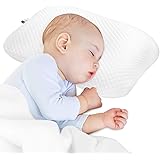 BAMMAX Newborn Pillow, Baby Newborn Pillow Flat Head, Infant Sleeping Pillow, Soft Breathable Memory Foam Baby Head Shaping P