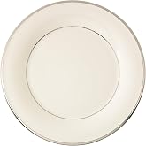 Lenox Solitaire Dinner Plate, ivory/platinum,White