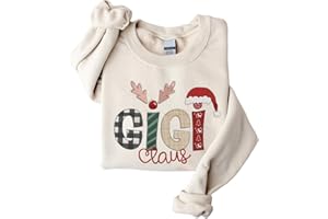 POPPOP Christmas Claus Embroidery Sweatshirt, Custom Mama Grandma Gigi Mimi Nickname, Gifts for Women Sweater