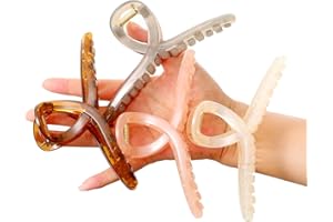 Alemaky 6Inche Extra Large Claw Clips for Thick Hair and Long Hair, 4 Pack Xl Jumbo Claw clips, Oversized Non-slip Hair Clips for Women, Hair Clasps Accessories,Clear Jelly Color