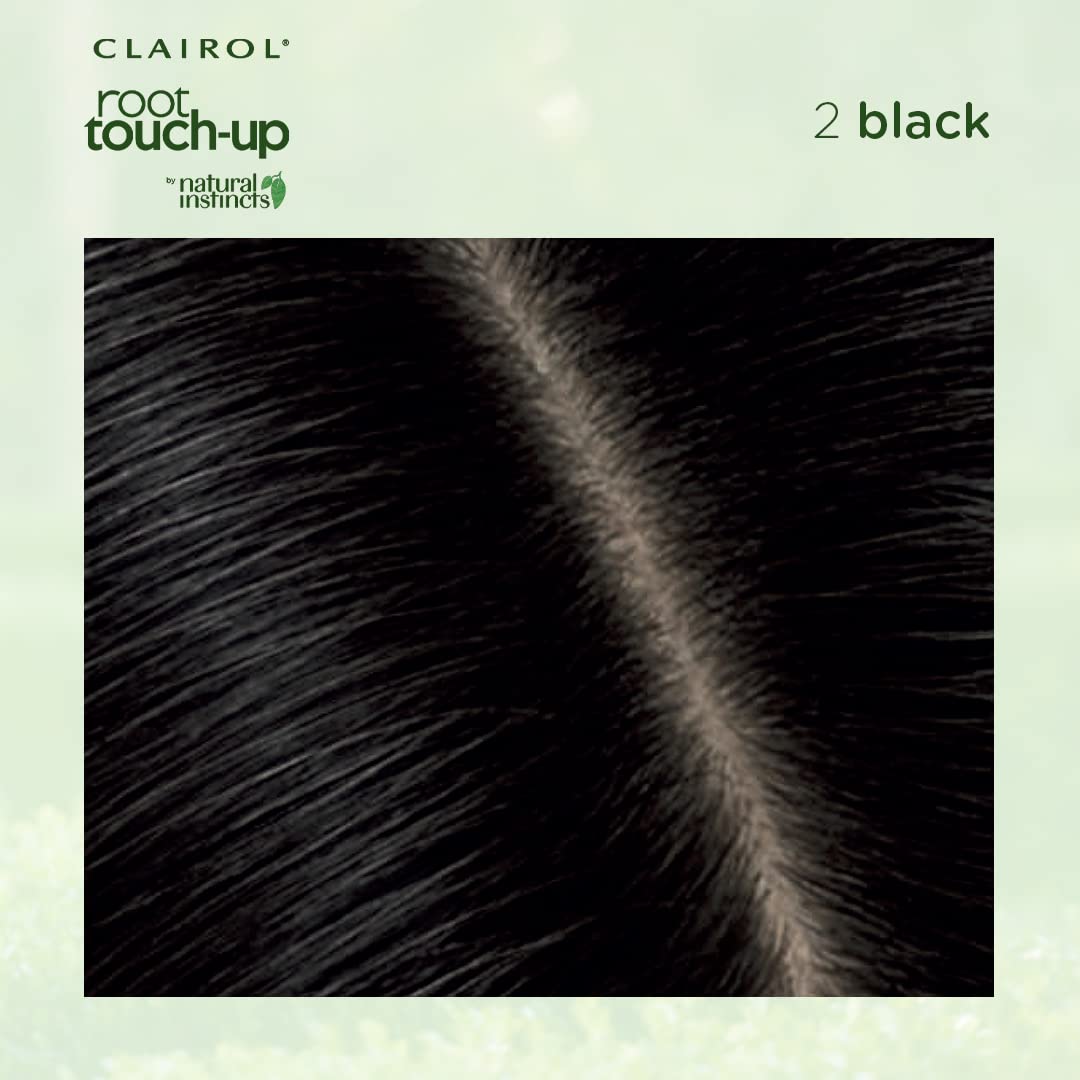 Clairol Root Touch-Up by Natural Instincts Permanent Hair Dye, 2 Black Hair Color, Pack of 1