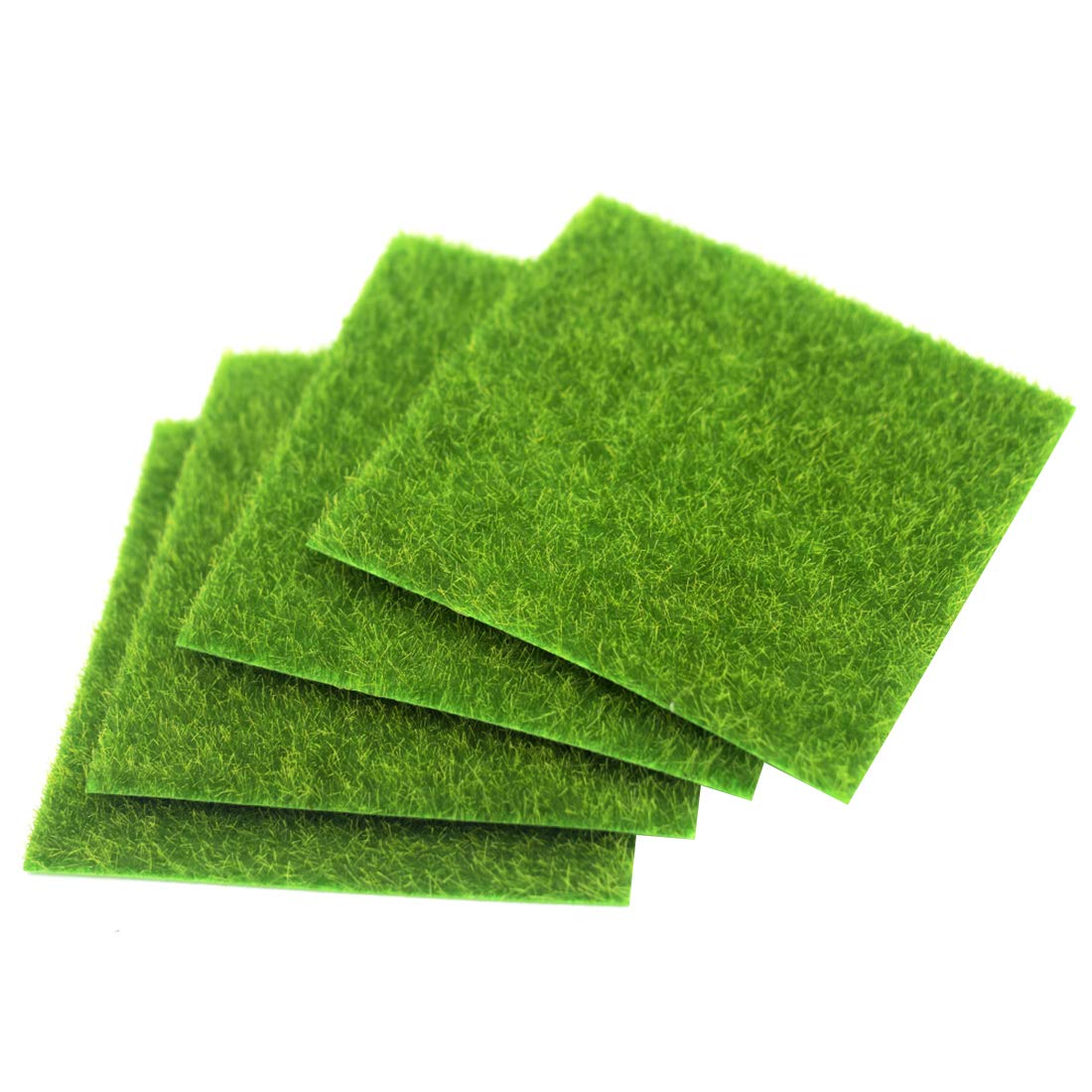 FineInno 4 Sheets Artificial Grass Mat,Life-Like Fairy Artificial Grass Lawn Faux Grass Tiles Craft Grass Moss Garden Fake Sod Moss Green Garden Ornament (12 * 12inch/30 * 30cm,4pcs)