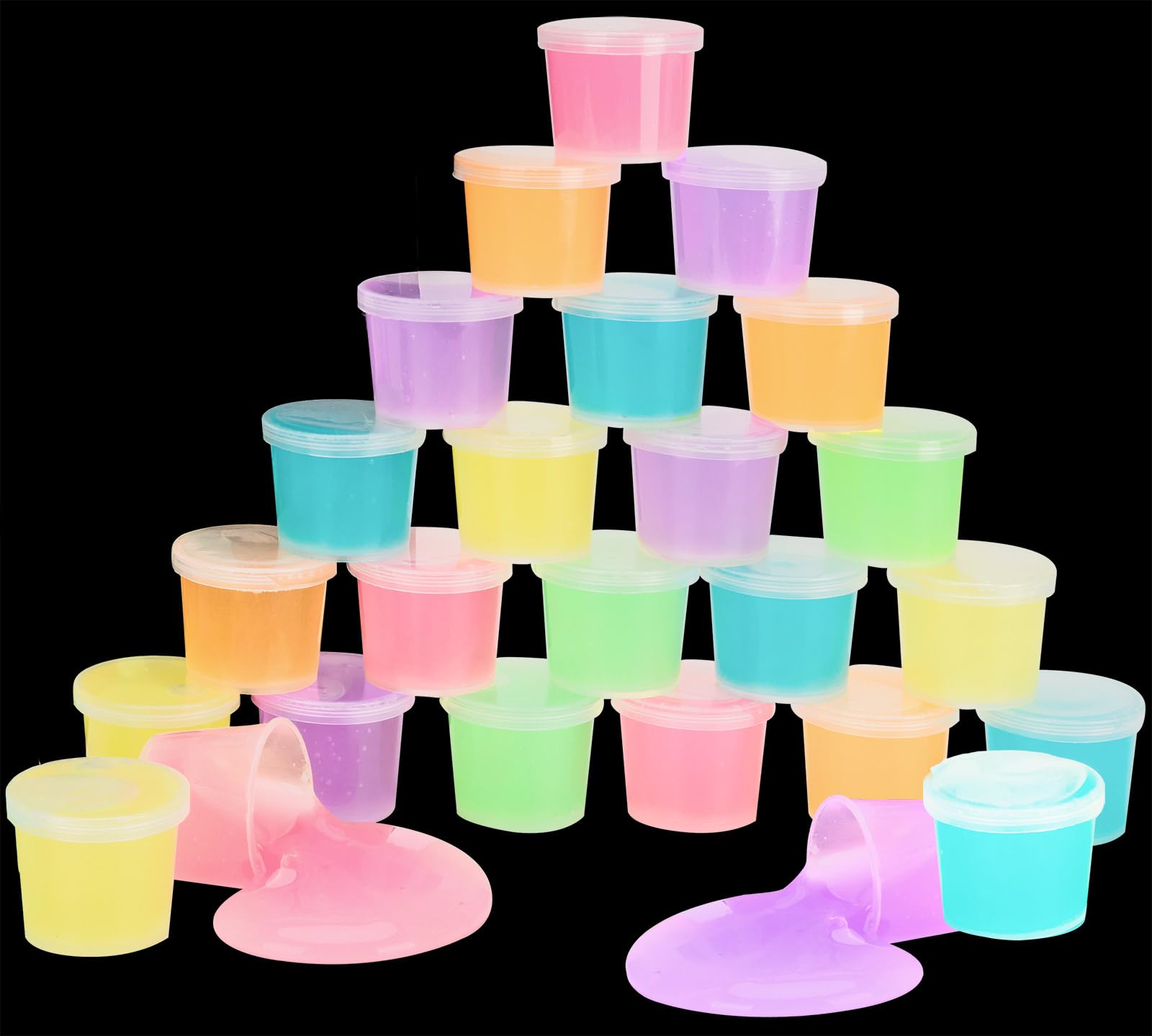 Glow in The Dark Party Supplies - 25 Pack Glow Slime Kit for Girls Boys Idea for Kids Party Favor, Goodie Bag Stuffer, Classroom Prize - Unique Texture and Sensation