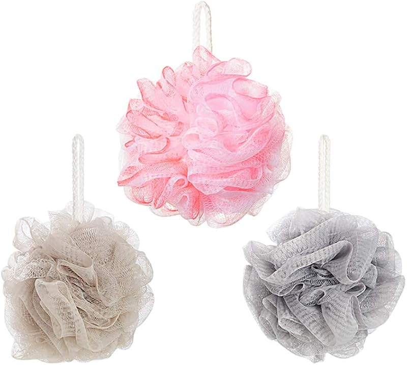 Omenluck 3Pcs Bath Shower Sponge Ball Loofah Deep Cleaning Body Scrubbers Mixed