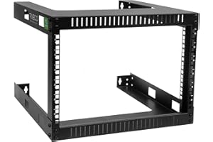 RIVECO 19" Wall Mount Open Frame Network Rack–17.7" Deep 6U Server Rack Heavy Duty for Internet/AV/Home Equipment (Black,6U)…