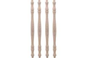 RDEXP 10.82inch/27.5cm Wood Spindles Length Unpainted Baluster for Home Decorative Craft Set of 4
