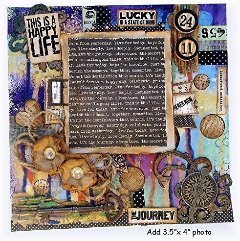 Mixed Media Art, Scrapbook Page, Wall Art, Photo Art Work, Mixed Media Frame, Vacation Frame, Vacation scrapbook page, Premade scrapbook page, Road Trip photo frame, Journey page, Table top frame.