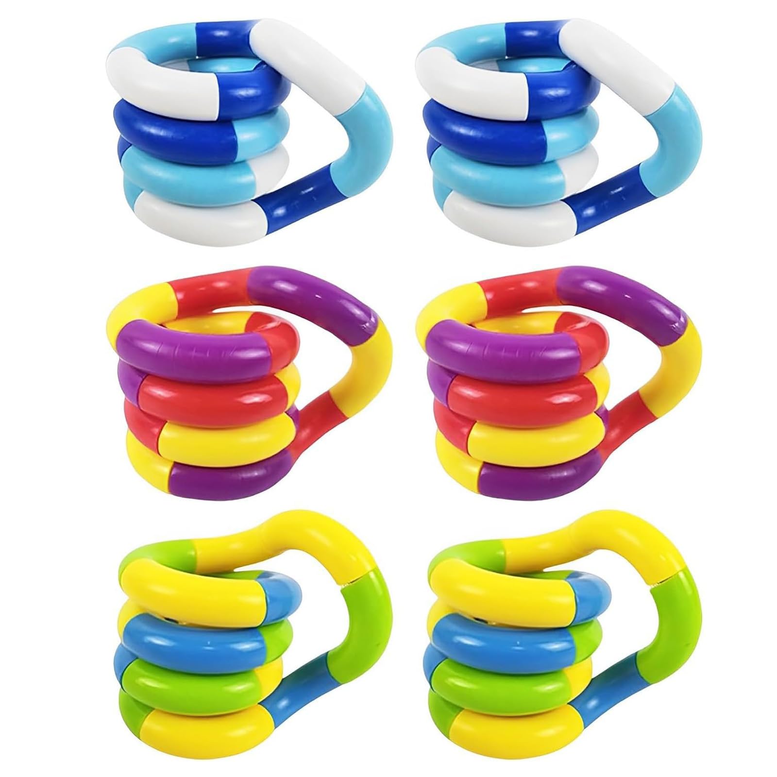 6 Pcs Fidget Toy, Creative Toy, Twisting Sensory Toy for Women and Man Hand-Eye Coordination Stress Relief (3 Color)
