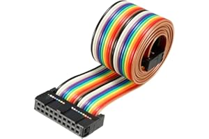 uxcell IDC Rainbow Wire Flat Ribbon Cable 20 Pins 66cm Length 2.54mm Pitch Type-B