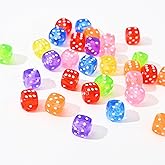 500PCS Colorful Dice Beads 8.5mm Dice Charming Beads 6 Sided Game Dices for Women Necklace Earring Bracelet Making Supplies
