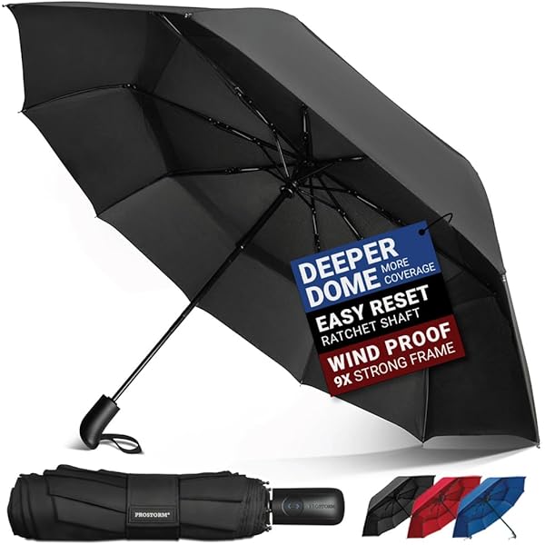 Amazon.com: DAVEK SOLO 雨傘(經典黑色) - 高品質防風旅行傘