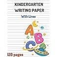 Kindergarten Writing Paper with Lines: 120 Blank Pages of Handwriting Practice Paper with Dotted Lines (Preschool Paper Lined Sheets). Kindergarten Homeschool Supplies.