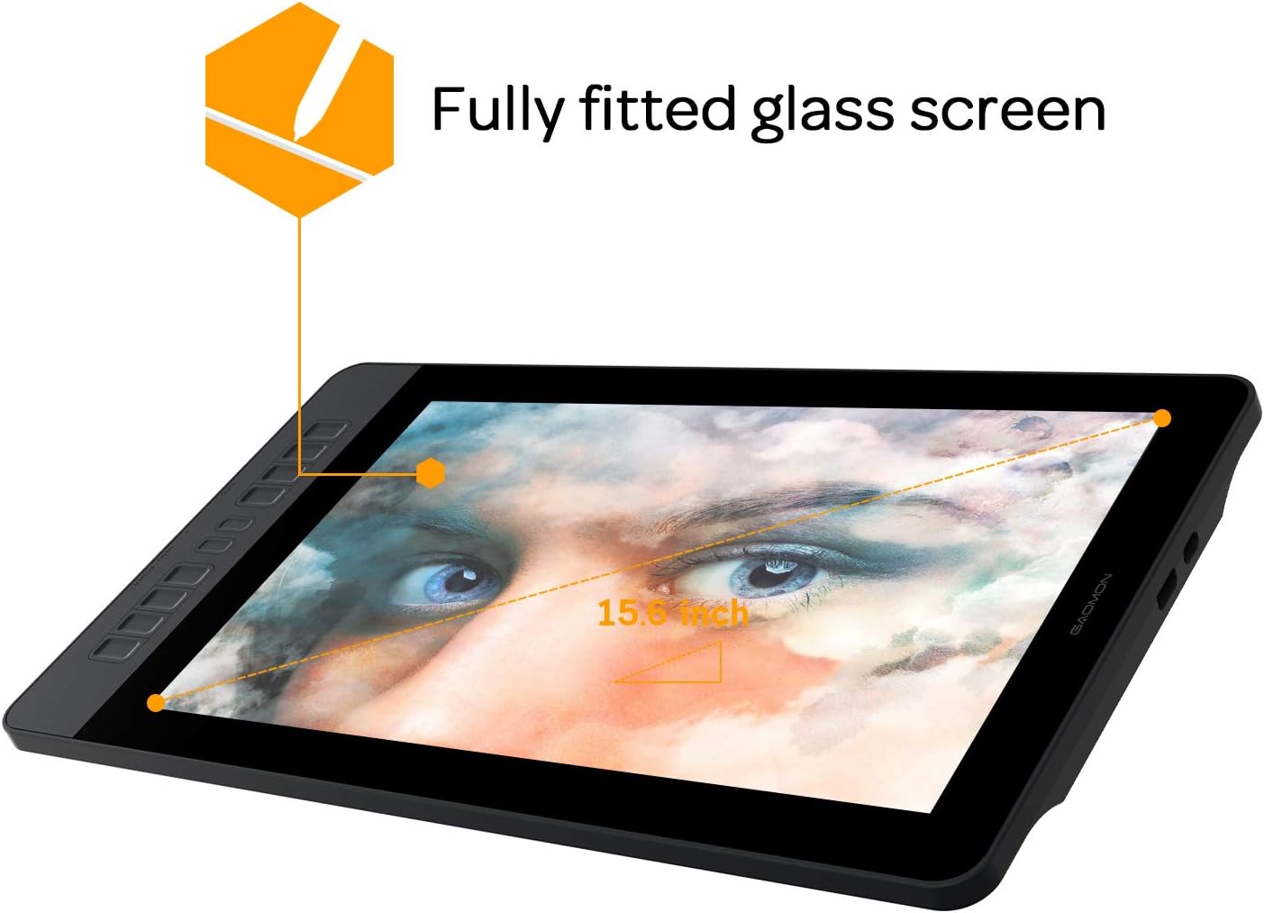 GAOMON PD1561 15.6 Inch IPS HD Screen Drawing Monitor Pen Display 8192 Pen Pressure Battery-Free Stylus and 10 Shortcut Keys - Image 5