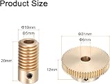 sourcing map 0.5M Worm Gear Set 60:1 Reduction 5mm Shaft 6mm Wheel Gearbox Brass view 2