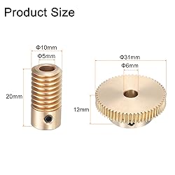 uxcell Worm Gear Set - 0.5 Module 60:1 Reduction