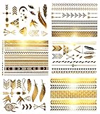 Terra Tattoos 75 Gold Arm Tattoos - Temporary Metallic Tattoos