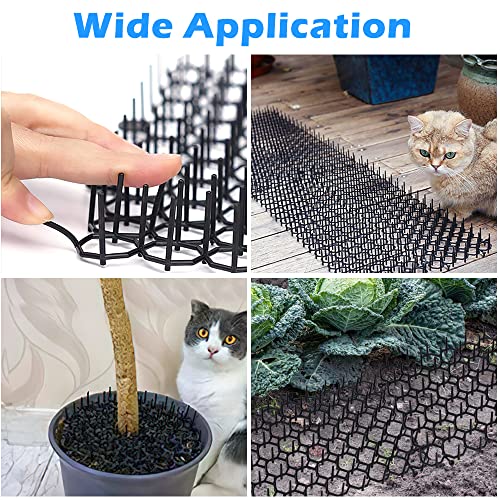 Cat Scat Mat with Spikes Laelr 12 Pcs Cat Defender Spikes Outdoor Scat