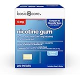 Amazon Basic Care Nicotine Polacrilex Uncoated Gum 4 mg (nicotine), Original Flavor, Stop Smoking Aid; quit smoking with nico