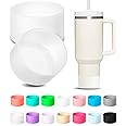KTKUDY 2Pcs Silicone Boot for Stanley Quencher Tumbler H2.0 30 oz 40 oz & IceFlow 20 oz 30 oz & Intended for Hydro Flask Water Bottle 12-24 oz - Protective Cup Bottom Accessories Fits Stanley Cup
