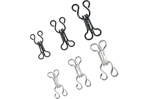 Daomong 90 Pairs Sewing Hooks and Eyes Closure for Bra Clothing Trousers Skirt Jackets Fasteners Sewing DIY Craft,3 Sizes (Bl