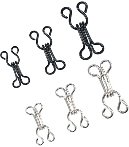 Dritz Sew-On Skirt Hook & Eye Closures – 5/8 Inch, Black Finish, 4 Sets Per Pack
