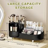 Bulla 360 Rotating Makeup Organizer, 5 Compartments, ABS Black Storage view 8