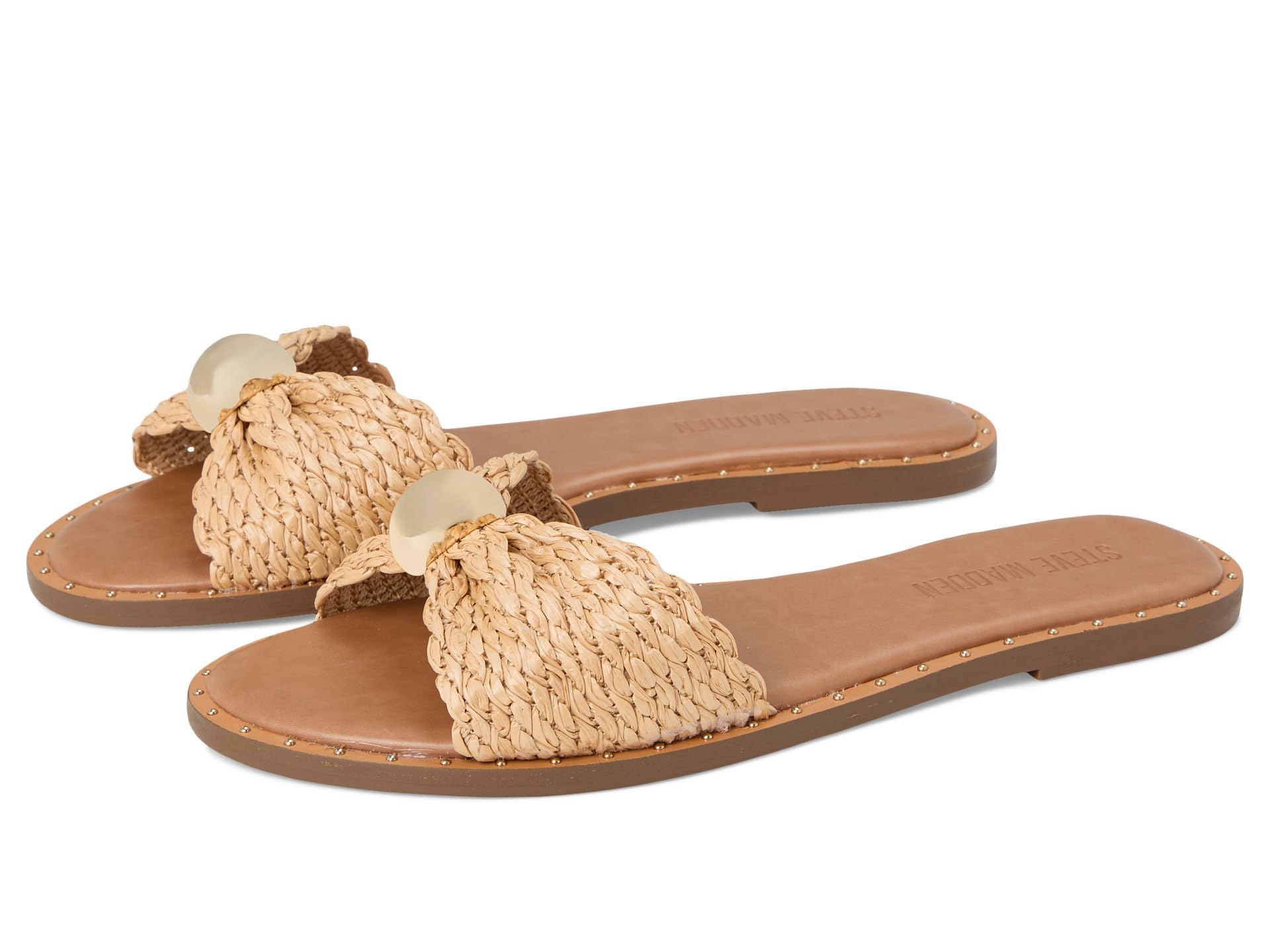 Photo 1 of Steve Madden Women's Dipsy Slide Sandal, Natural Raffia, 8.5