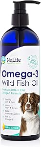 Pure Omega 3 Fish Oil for Dogs Liquid, Wild Caught from Iceland, Skin and Coat Supplement for Shedding, Dry Itchy Skin and Allergies, Rich in EPA + DHA with Omega 3, 6 & 9 Fatty Acids, 16 oz