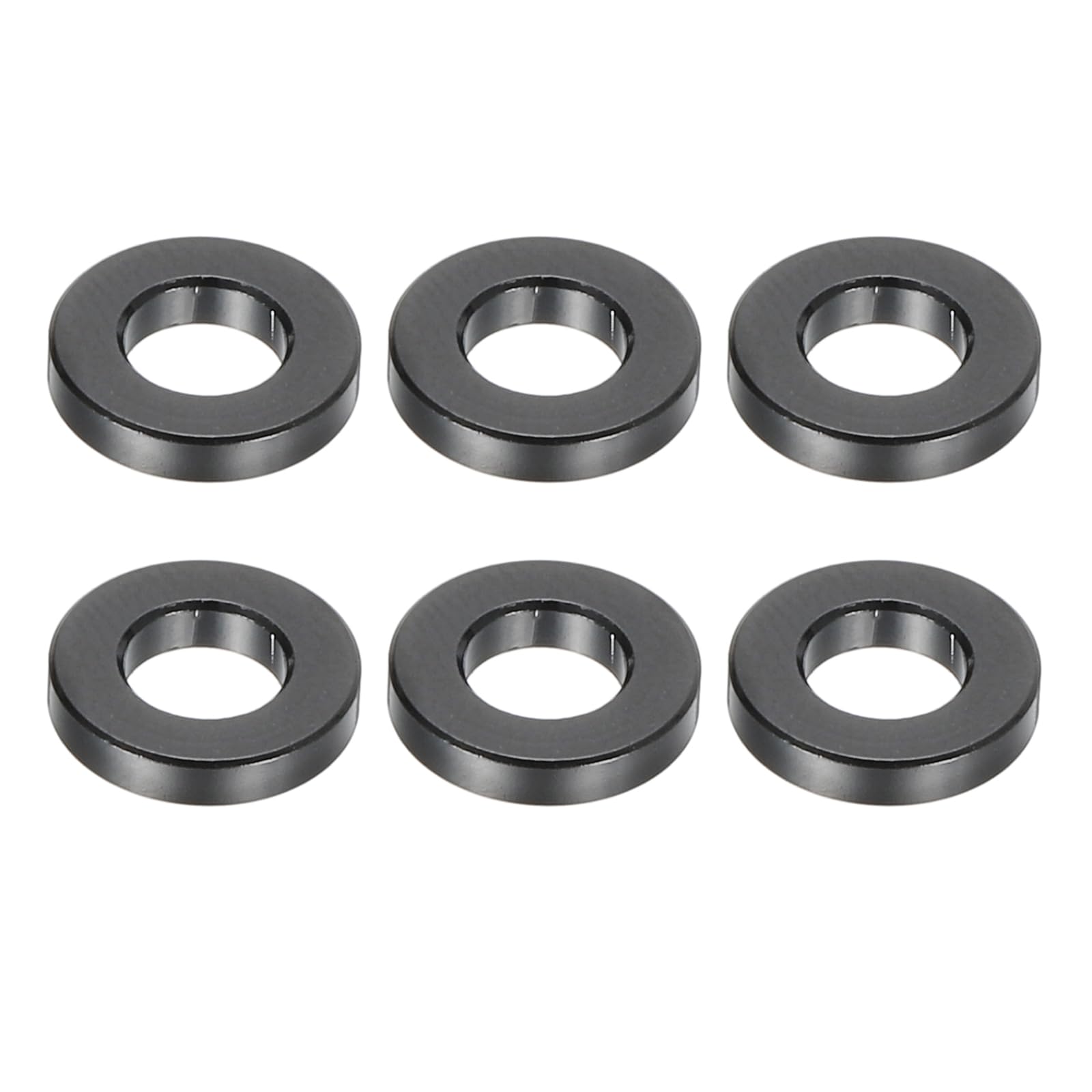 PATIKIL M5 Aluminum Spacers, 6 Pcs Metal Spacers Aluminum 5.2mm ID x 10mm OD x 2mm L Aluminum Spacer Screw Standoff Round for 1/5" or M5 Screw Bolts,Black
