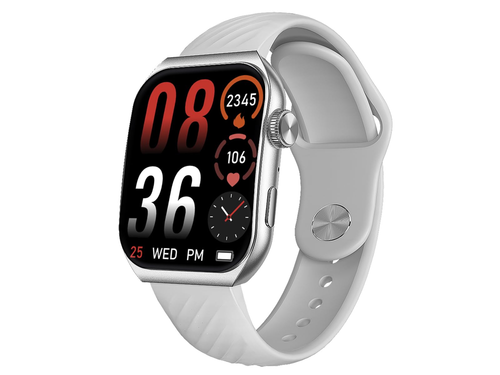 Trevi T-FIT 400C Smartwatch with Bluetooth Call Function, Curved AMOLED Display 1.96 Inches Always On, Wellness and Physical Activity Control, Social Media Notifications, IP68 Water Resistant, Grey