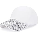 Ztl Womens Studded Rhinestone Baseball Cap Dad Trucker Hat Sparkle Bling Sun Hat