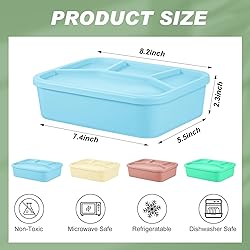 Ziliny 4 Pcs Silicone Bento Box Reusable Lunch