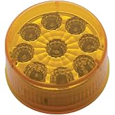 United Pacific 38849 - Clearance/Marker Light - Amber Led/Amber Lens, 2 In., With Reflector, 9 Led