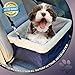 Devoted Doggy Deluxe Dog Car Seat Fits Pets up to 15lbs, Dog Booster Seat, Padded Cushioning, Adjustable Straps, Metal Frame Encasing, Installs in Seconds, Collapsible Canvas and Easy to Clean