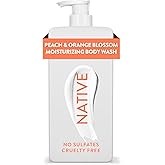 Native Moisturizing Body Wash Contains Naturally Derived Ingredients | For Women & Men, Sulfate, Dye, & Paraben Free Leaving Skin Soft and Hydrated | Peach & Orange Blossom 18 oz