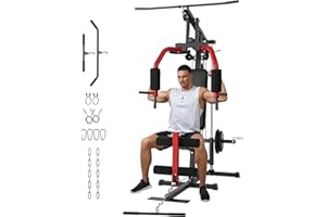 Home Gym Machine, 400 Lbs Home Gym Equipment with Pulley System, Multifunctional Full Body Workout Machine for Strength Train
