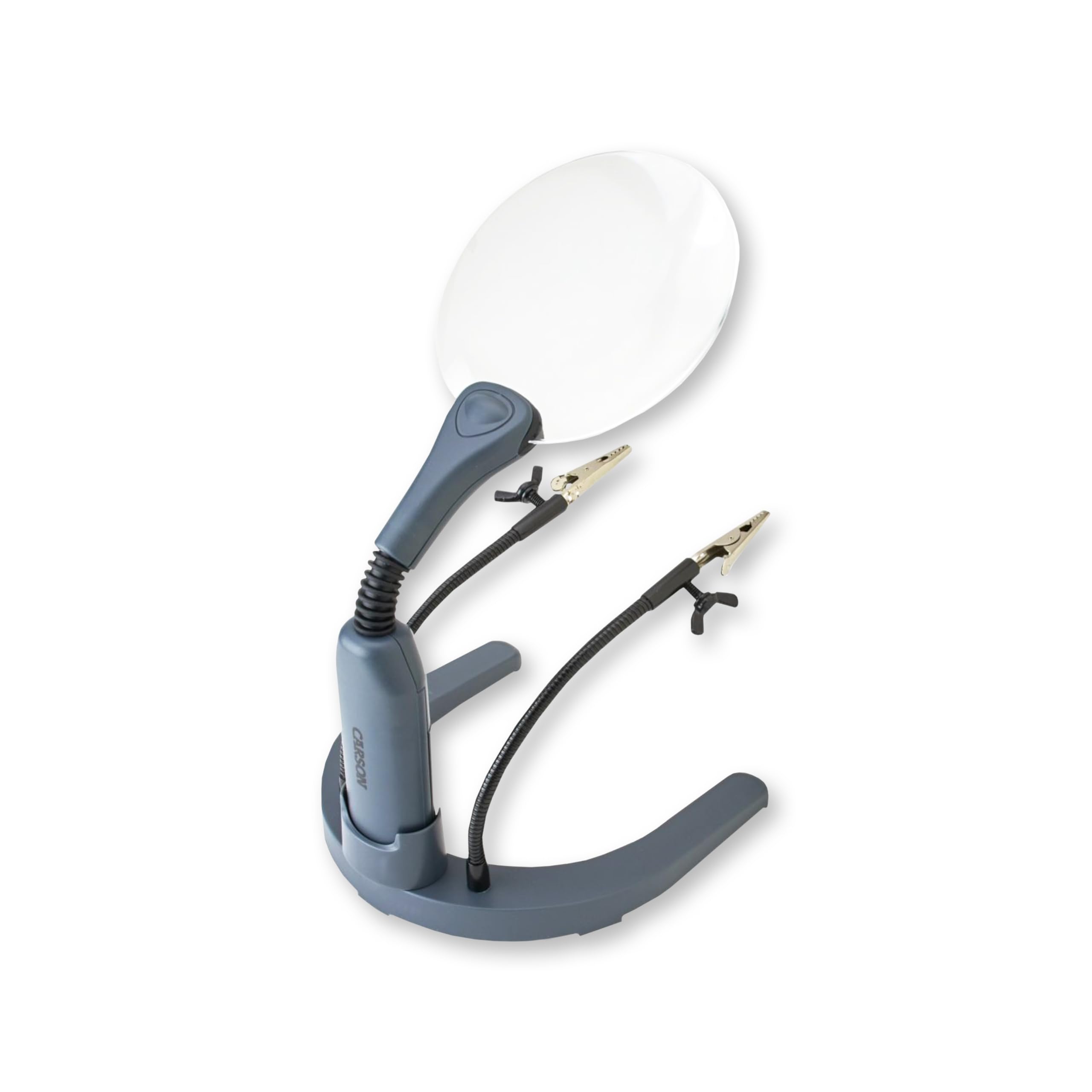 Carson HelpingHands LED Lighted Hands-Free Table-Top 2x Magnifier with Adjustable Clamps