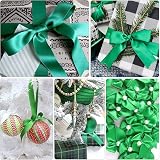 YAAVAAW 22m Dark Green Satin Ribbon 40mm Wide Gift Wrapping Ribbon view 4