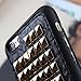Metal Gold Studded Leather + Silicone Back Cases Covers for Apple iPhone 6 iPhone6 4.7 Inches Regular Small Size Black Soft Metallic Rock Roll Cool Punk Girls Men High Fashion