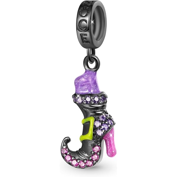 Witch Broomstick Sterling Silver Charm - Halloween Jewelry, Fits Bracelet/Necklace, Gift Boxed