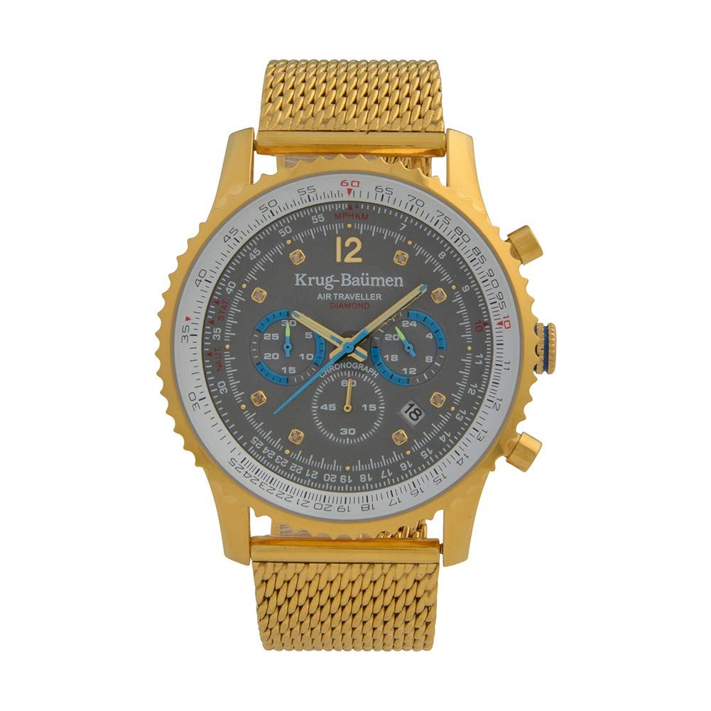 Krug-Baumen 612109DS Mens Air Traveller Diamond Watch